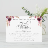 Invitation Mariage virtuel Berry, Purple et Blush Floral (Debout devant)
