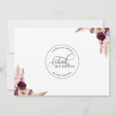 Invitation Mariage virtuel Berry, Purple et Blush Floral (Dos)