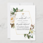 Invitation Mariage virtuel blanc Floral Geometry Online (Devant)