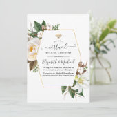 Invitation Mariage virtuel blanc Floral Geometry Online (Debout devant)