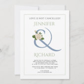 Invitation Mariage virtuel bleu foncé bleu sauge vert (Devant)