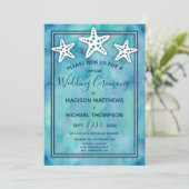 Invitation Mariage virtuel Blue Starfish Mariage Livestream (Debout devant)