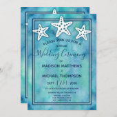 Invitation Mariage virtuel Blue Starfish Mariage Livestream (Devant / Derrière)
