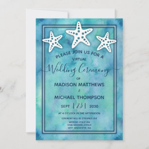 Invitation Mariage virtuel Blue Starfish Mariage Livestream