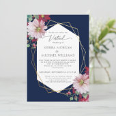 Invitation Mariage virtuel Blush Burgundy Gold Navy Blue (Debout devant)