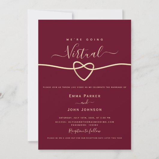 Invitation Mariage virtuel Bourgogne (Devant)
