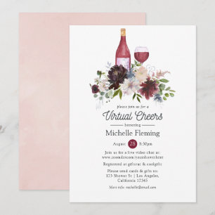 Invitation Mariage Virtuel Burgundy et Blush Rose
