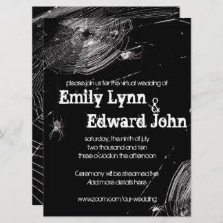 Invitation Mariage virtuel Cobwebs et araignées blanches