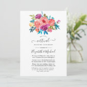 Invitation Mariage virtuel corail, turquoise et violet (Debout devant)