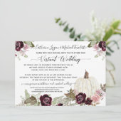 Invitation Mariage Virtuel de Citrouille Florale Teintée de B (Debout devant)