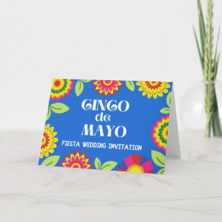 Invitation Mariage Virtuel de Fête Mexicaine Florale Colorée