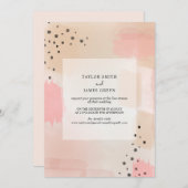 Invitation Mariage virtuel de flux en direct rose Abstrait (Devant / Derrière)