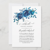 Invitation Mariage virtuel de la marine et de l'aquarelle bla (Devant)