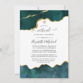 Invitation Mariage virtuel de l'Agate de géoode turquoise et  (Devant)