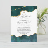 Invitation Mariage virtuel de l'Agate de géoode turquoise et  (Debout devant)