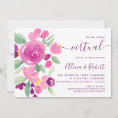 Invitation Mariage virtuel de l'aquarelle prune violette mode (Devant)