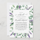 Invitation Mariage Virtuel de Verdure à la Lavande d'Eucalypt (Devant)
