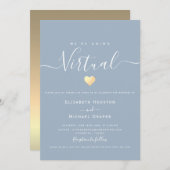 Invitation Mariage virtuel Dusty Blue (Devant / Derrière)