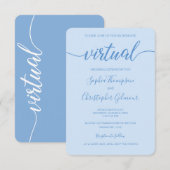 Invitation Mariage VIRTUEL Dusty Blue Chic Custom (Devant / Derrière)