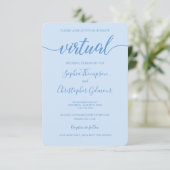 Invitation Mariage VIRTUEL Dusty Blue Chic Custom (Debout devant)