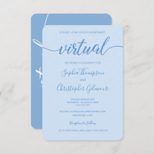 Invitation Mariage VIRTUEL Dusty Blue Chic Custom