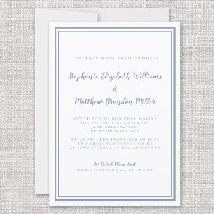 Invitation Mariage virtuel Dusty Blue Minimalist en ligne