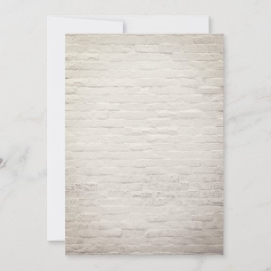Invitation Mariage virtuel en brique noire et blanche (Dos)