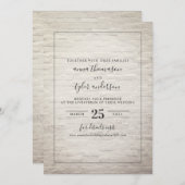 Invitation Mariage virtuel en brique noire et blanche (Devant / Derrière)