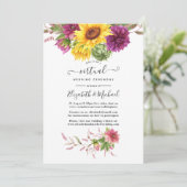 Invitation Mariage Virtuel en Ligne au Soleil Rustique (Debout devant)