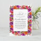 Invitation Mariage virtuel en ligne Floral violet et orange (Debout devant)