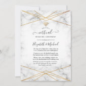 Invitation Mariage virtuel en ligne Géométrique en marbre d'o (Devant)