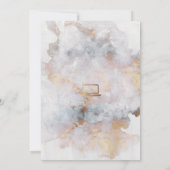 Invitation Mariage virtuel en ligne Géométrique en marbre d'o (Dos)