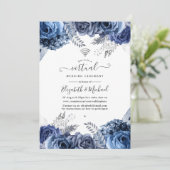 Invitation Mariage virtuel en ligne Marine et Flore blanche (Debout devant)