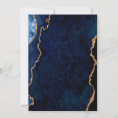 Invitation Mariage virtuel en ligne Marine et Gold Agate (Dos)