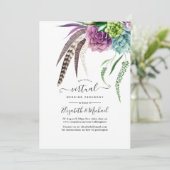 Invitation Mariage virtuel en ligne mystique Boho Succulent (Debout devant)