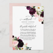 Invitation Mariage virtuel en ligne Plum et Blush Pink (Devant / Derrière)