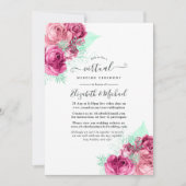 Invitation Mariage virtuel en ligne rose et menthe (Devant)