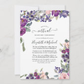Invitation Mariage virtuel en ligne Violet et Plum Floral (Devant)