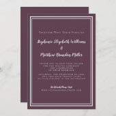 Invitation Mariage virtuel en ligne violet minimaliste modern (Devant / Derrière)