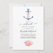 Invitation Mariage virtuel en ligne Watercolor Nautical (Devant)