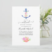 Invitation Mariage virtuel en ligne Watercolor Nautical (Debout devant)
