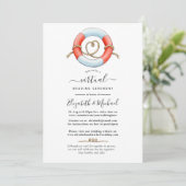 Invitation Mariage virtuel en ligne Watercolor Nautical (Debout devant)