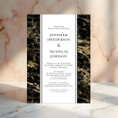 Invitation Mariage virtuel en marbre d'or