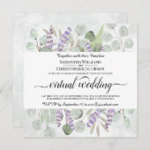 Invitation Mariage virtuel Eucalyptus et Lavender (Devant / Derrière)