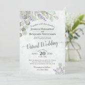 Invitation Mariage virtuel Eucalyptus Lavender & Green (Debout devant)