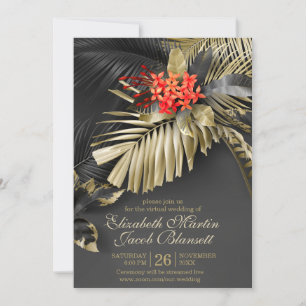 Invitation Mariage virtuel exotique indien Jasmine Tropical