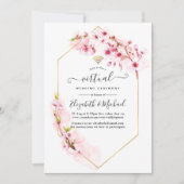 Invitation Mariage virtuel Fleur de ressort rose géométrique (Devant)