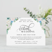 Invitation Mariage virtuel Floral Blanc et Vert en ligne (Debout devant)