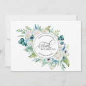 Invitation Mariage virtuel Floral Blanc et Vert en ligne (Dos)