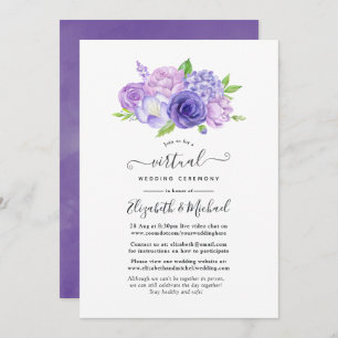 Invitation Mariage virtuel Floral Ultra Violet